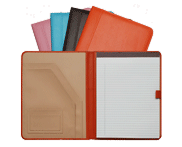 Colored Leather Ruled Padfolios